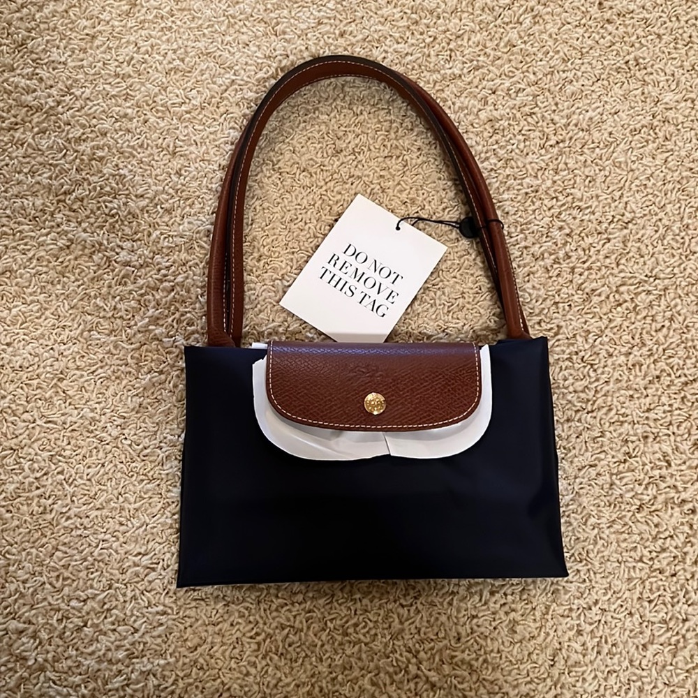 NWT longchamp le pliage Navy tote large